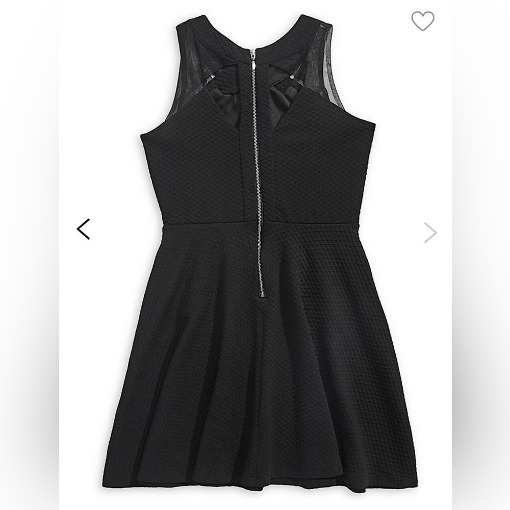BLUSH By US Angels Black Girl's Textured  Cutout Dress - Picture 2 of 4